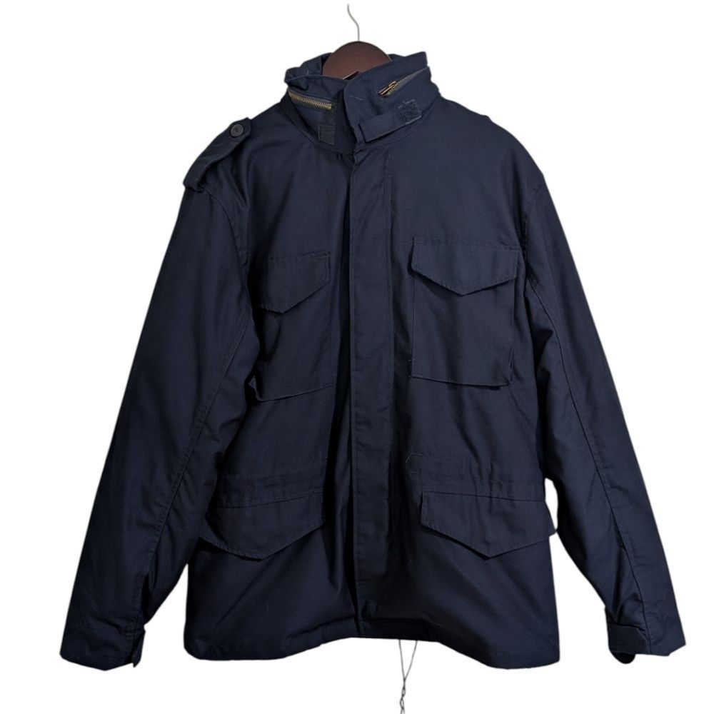 Brandit M65 Standard Field Jacket Navy Blue Mens Size L Stowaway Hood NWT